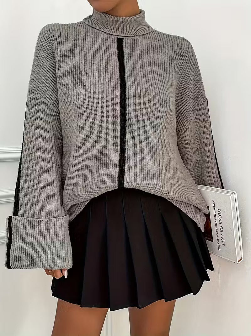 Damski Sweter Golf w Paski