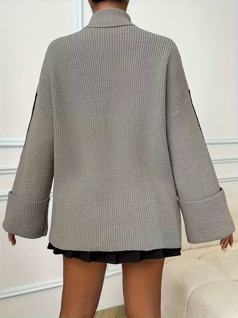 Damski Sweter Golf w Paski
