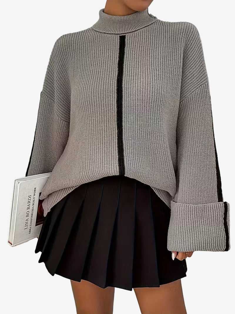 Damski Sweter Golf w Paski