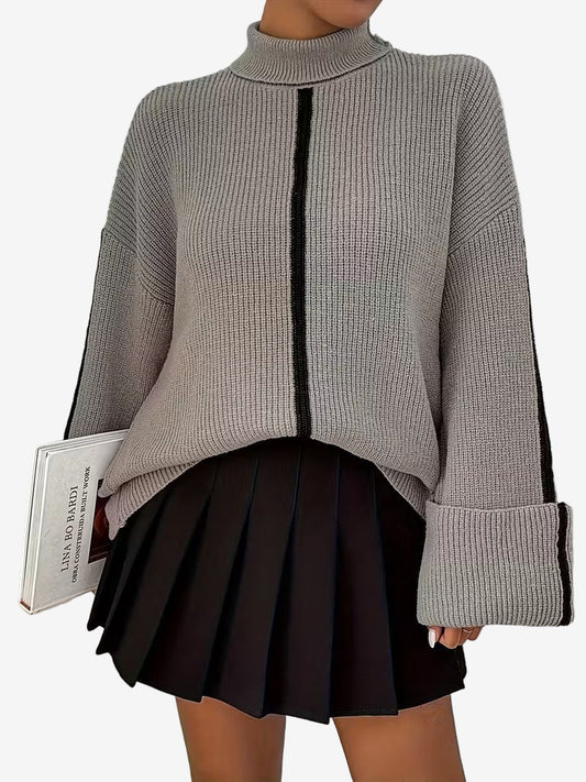 Damski Sweter Golf w Paski