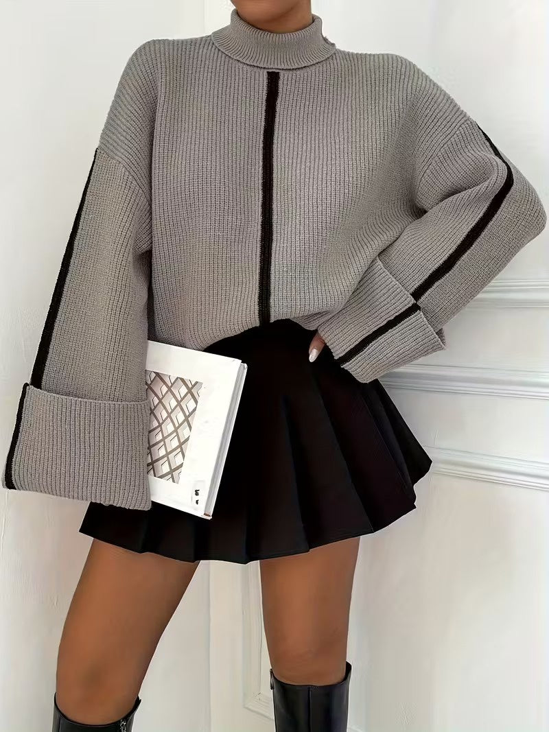 Damski Sweter Golf w Paski